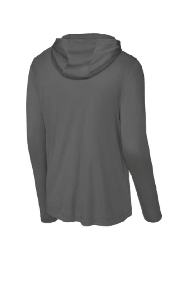 Sport-Tek Posi-UV Pro Long Sleeve Hoodie Shirt Perspective View