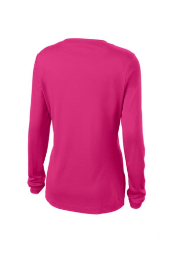 Sport-Tek Ladies Long Sleeve PosiCharge Competitor V-Neck T-Shirt Close Up Detail