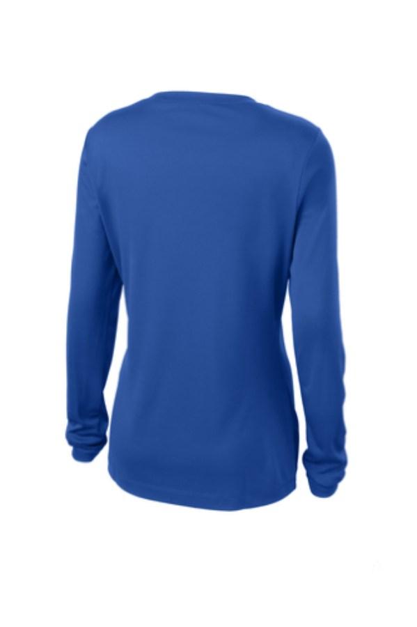 Sport-Tek Ladies Long Sleeve PosiCharge Competitor V-Neck T-Shirt Perspective View