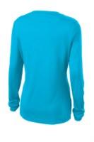 Sport-Tek Ladies Long Sleeve PosiCharge Competitor V-Neck T-Shirt Close Up Detail