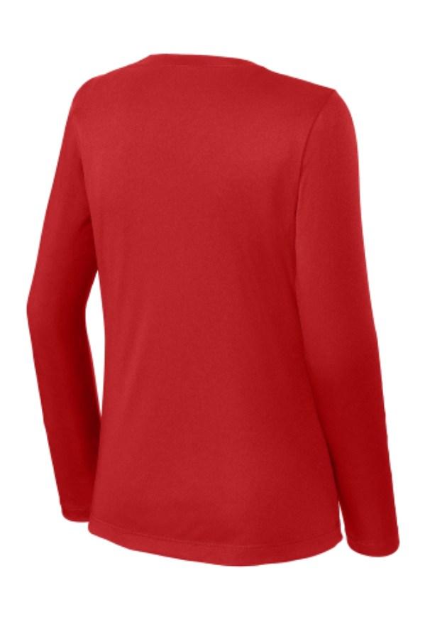 Sport-Tek Ladies Long Sleeve PosiCharge Competitor V-Neck T-Shirt Perspective View