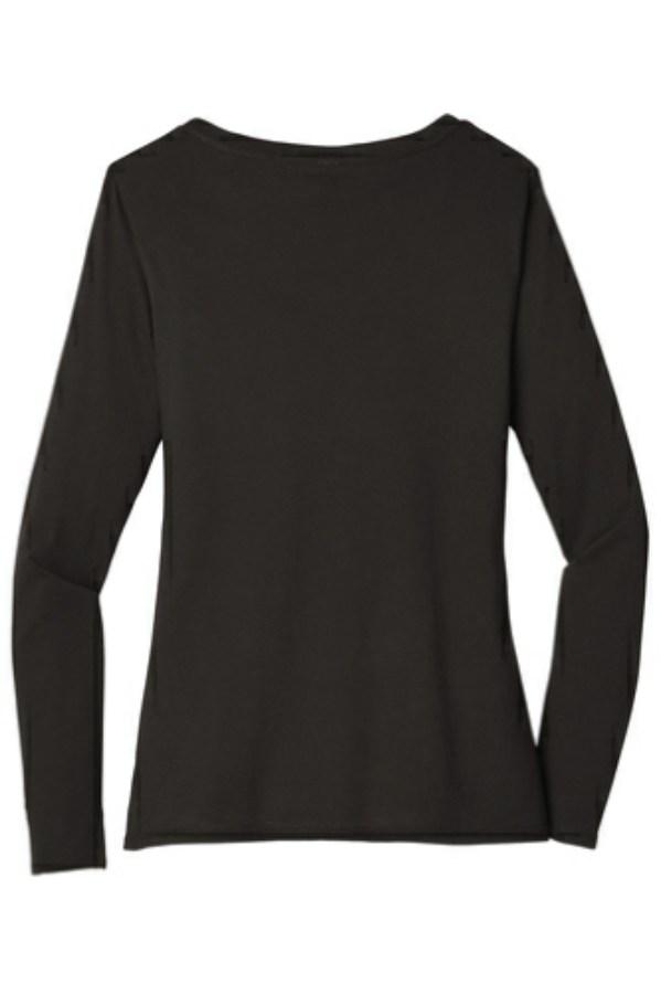 District Women's Very Important T-Shirt Long Sleeve V-Neck Feature Close-up