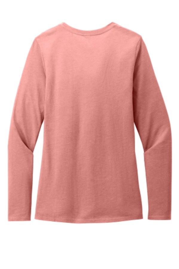 District Women's Perfect Blend CVC Long Sleeve T-Shirt Feature Close-up