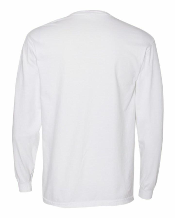 Comfort Colors Garment-Dyed Heavyweight Long Sleeve Pocket T-Shirt Feature Close-up