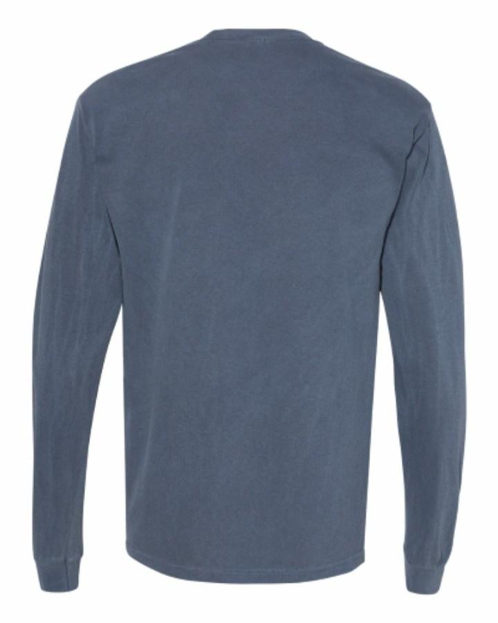 Comfort Colors Garment-Dyed Heavyweight Long Sleeve Pocket T-Shirt Close Up Detail