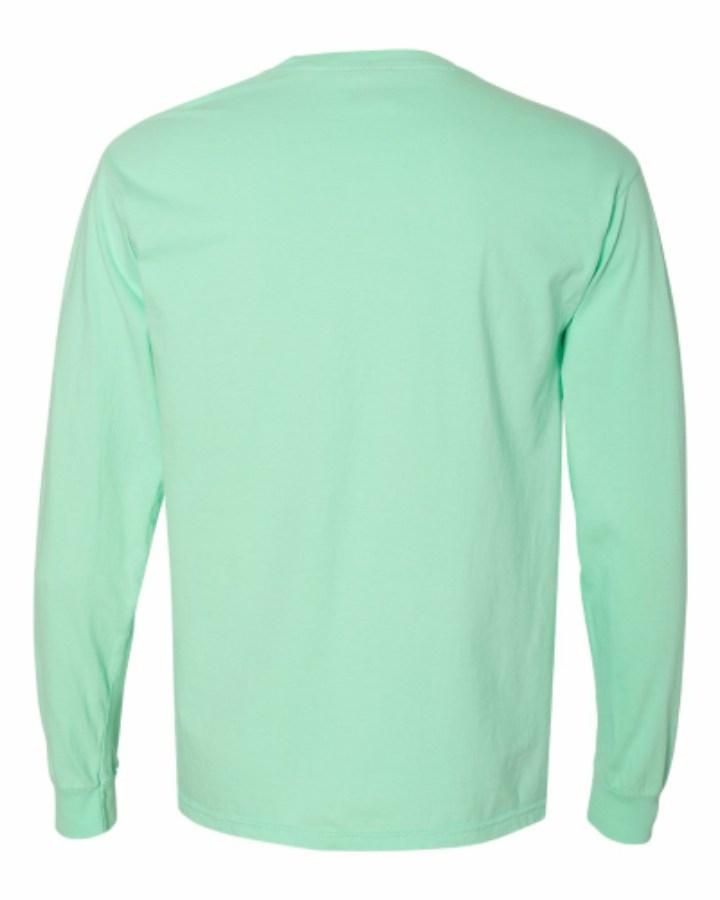 Comfort Colors Garment-Dyed Heavyweight Long Sleeve Pocket T-Shirt Feature Close-up