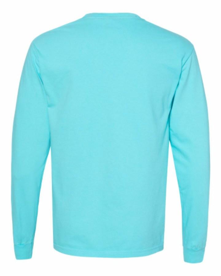 Comfort Colors Garment-Dyed Heavyweight Long Sleeve Pocket T-Shirt Close Up Detail