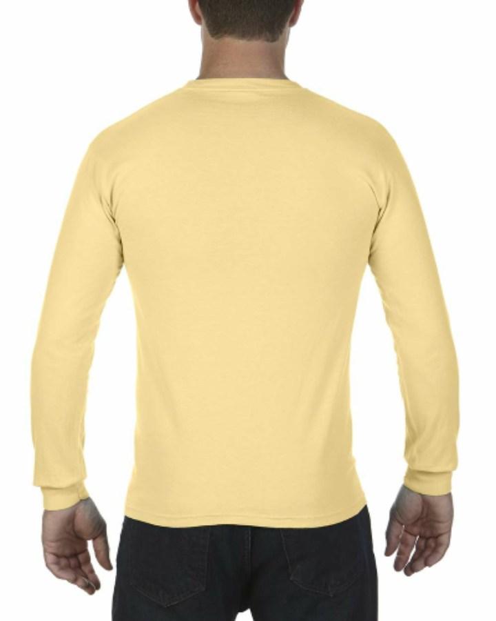 Comfort Colors Garment-Dyed Heavyweight Long Sleeve Pocket T-Shirt Close Up Detail