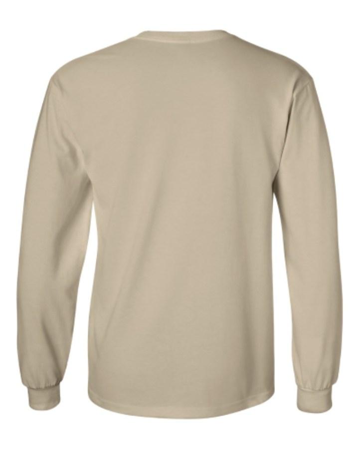 Gildan Ultra Cotton Long Sleeve T-Shirt Close Up Detail