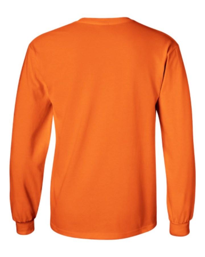 Gildan Ultra Cotton Long Sleeve T-Shirt Close Up Detail