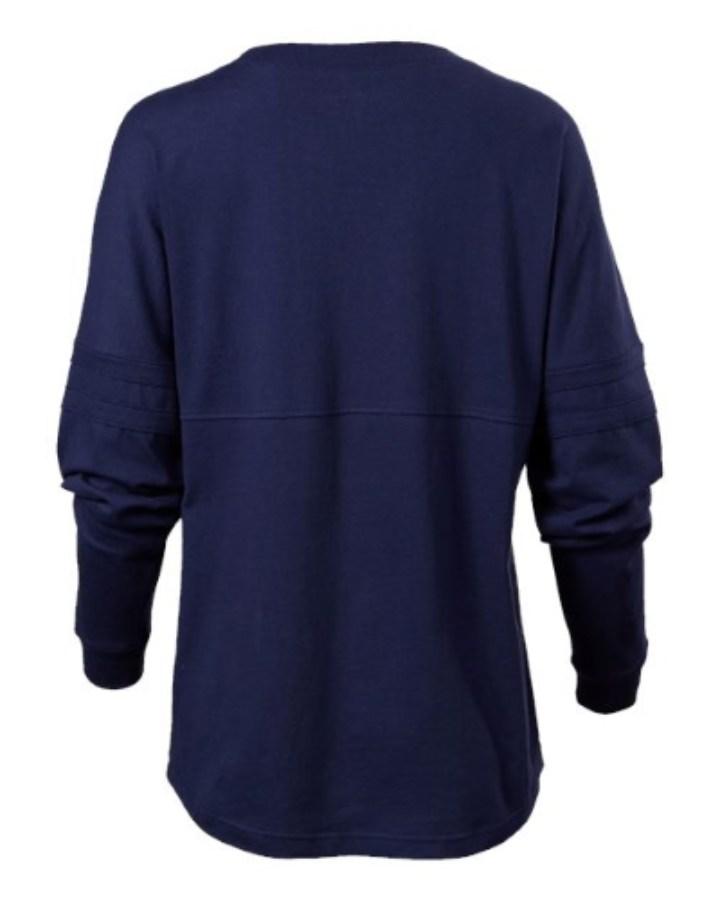 Boxercraft Women's Pom Pom Long Sleeve Jersey T-Shirt Close Up Detail