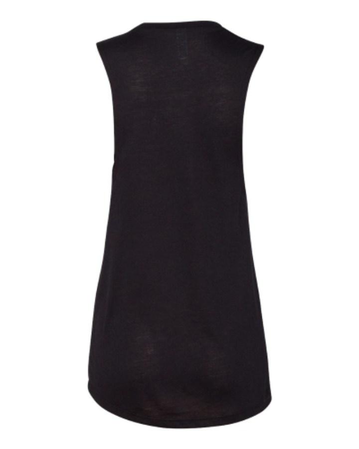 BELLA + CANVAS Women's Flowy Scoop Muscle Tank Close Up Detail