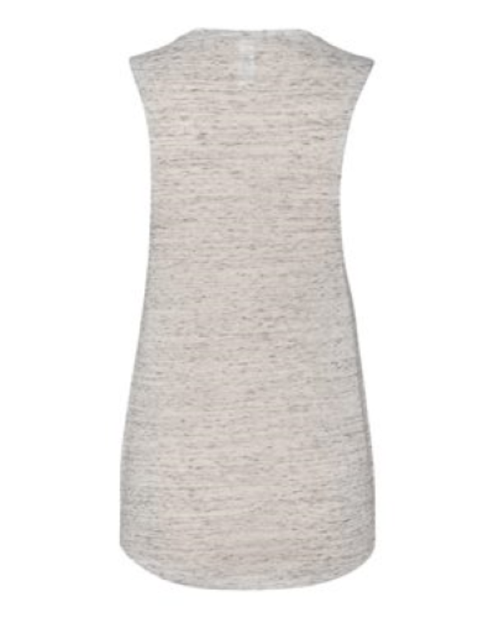 BELLA + CANVAS Women's Flowy Scoop Muscle Tank Close Up Detail