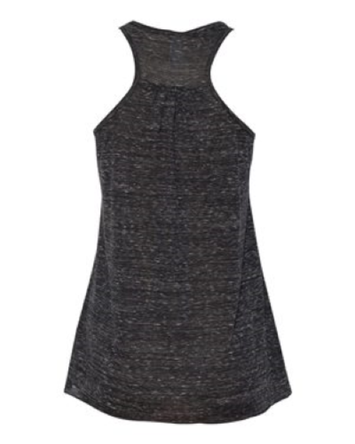 BELLA + CANVAS Women's Flowy Racerback Tank Close Up Detail