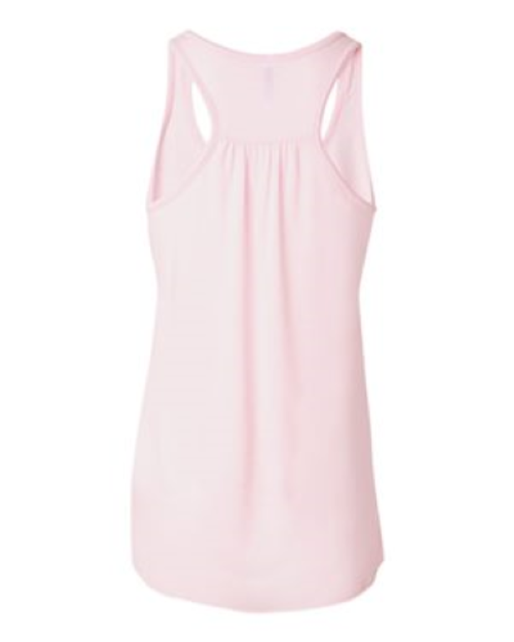 BELLA + CANVAS Women's Flowy Racerback Tank Close Up Detail