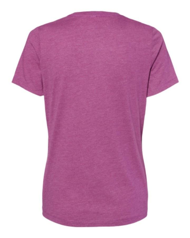 BELLA + CANVAS Women's Relaxed Fit Heather CVC Tee Close Up Detail