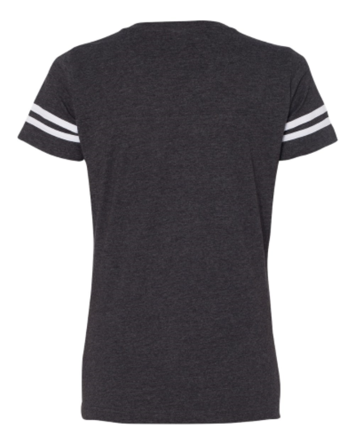 LAT Women's Football V-Neck Fine Jersey Tee Additional Angle