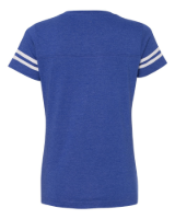 LAT Women's Football V-Neck Fine Jersey Tee Feature Close-up