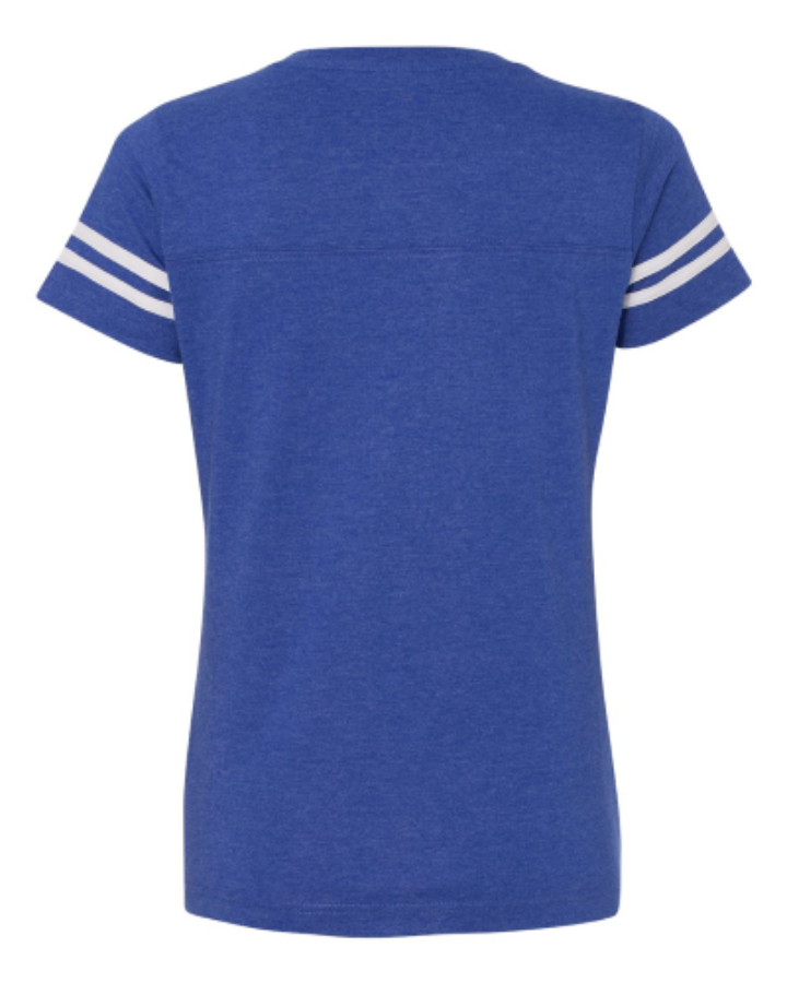 LAT Women's Football V-Neck Fine Jersey Tee Feature Close-up