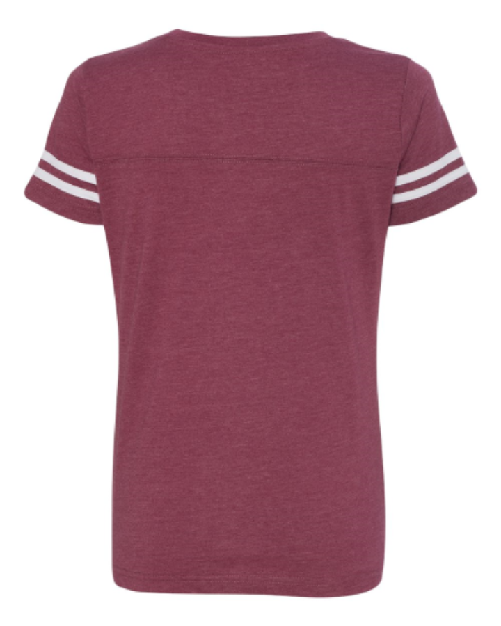 LAT Women's Football V-Neck Fine Jersey Tee Alternate View