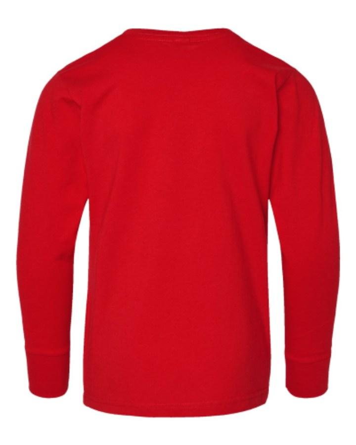 LAT Youth Fine Jersey Long Sleeve Tee Close Up Detail