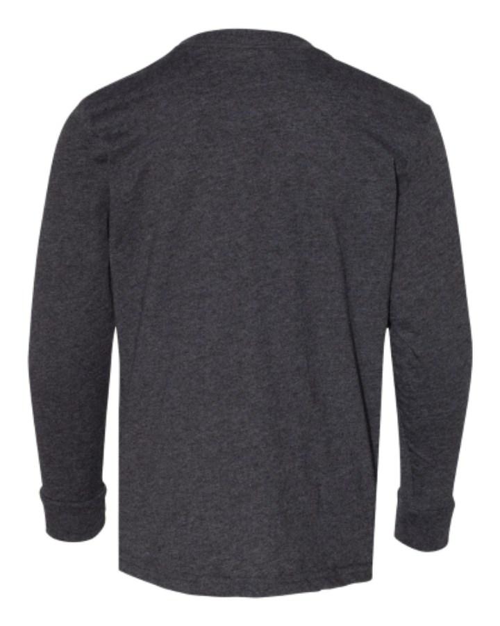 LAT Youth Fine Jersey Long Sleeve Tee Close Up Detail