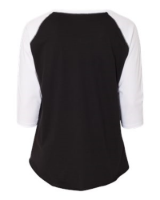 LAT Curvy Collection Women's Baseball 3/4 Sleeve Tee Additional view