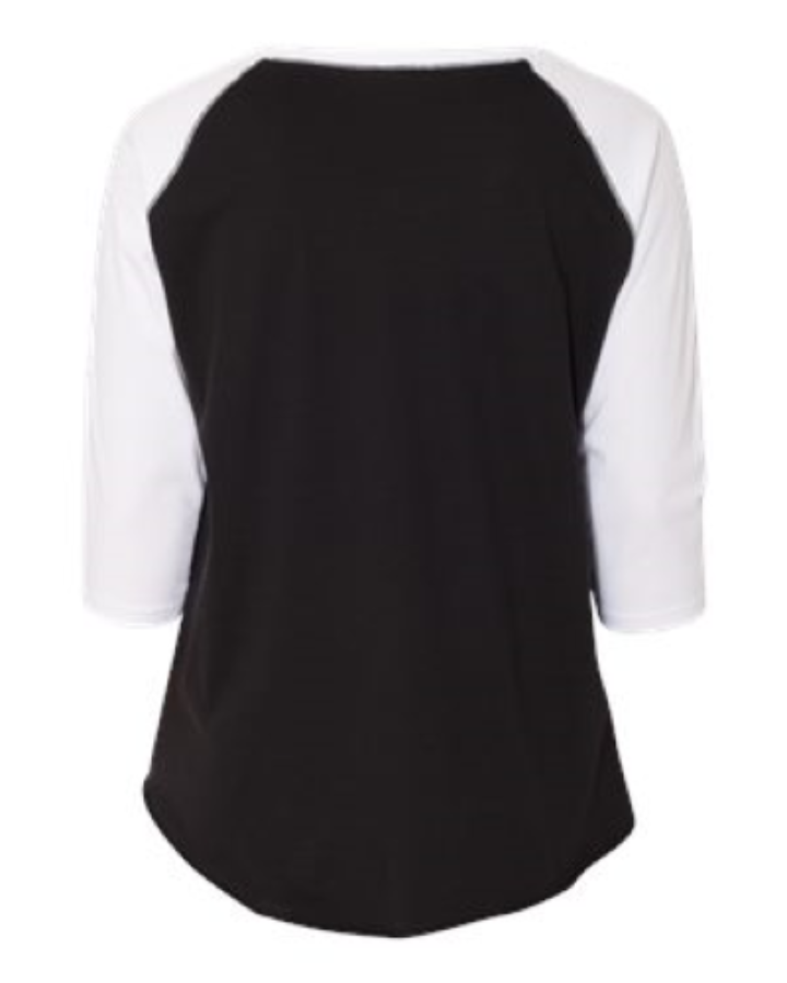 LAT Curvy Collection Women's Baseball 3/4 Sleeve Tee Additional view