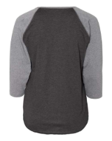LAT Curvy Collection Women's Baseball 3/4 Sleeve Tee Feature Close-up