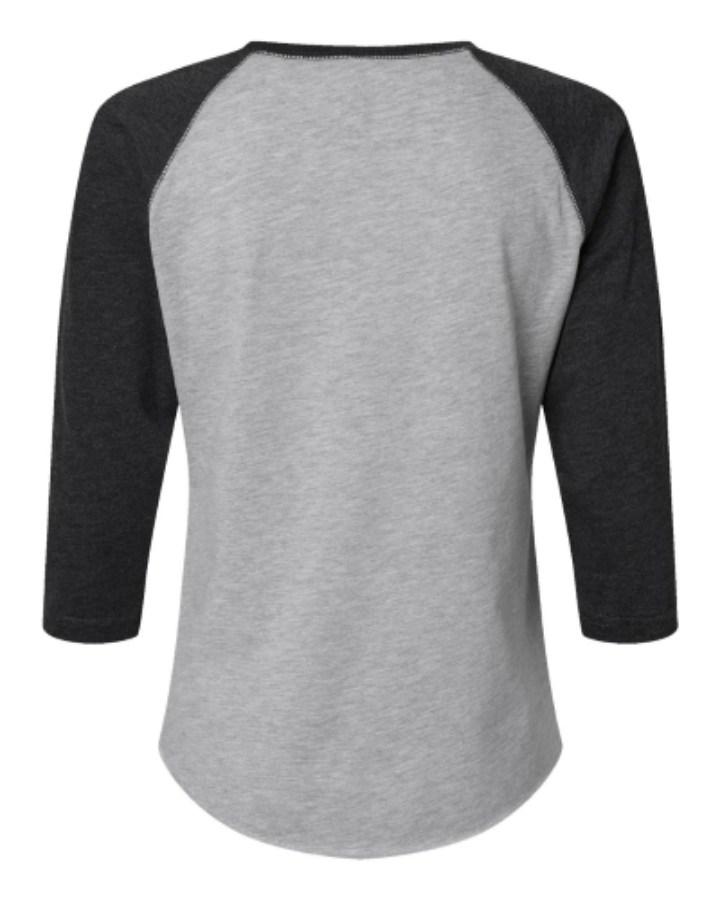 LAT Women's Baseball Fine Jersey 3/4 Sleeve Tee Additional Angle