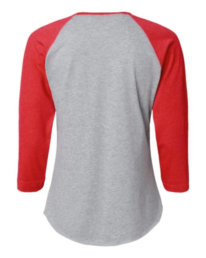 LAT Women's Baseball Fine Jersey 3/4 Sleeve Tee Alternate View