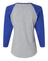 LAT Women's Baseball Fine Jersey 3/4 Sleeve Tee Perspective View