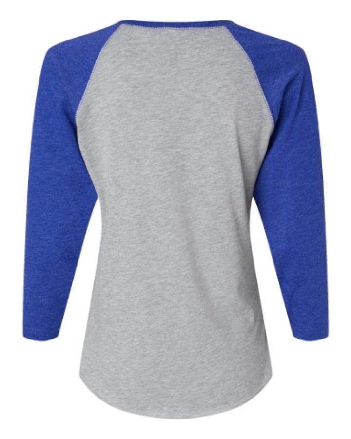 LAT Women's Baseball Fine Jersey 3/4 Sleeve Tee Perspective View