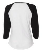 LAT Women's Baseball Fine Jersey 3/4 Sleeve Tee Feature Close-up