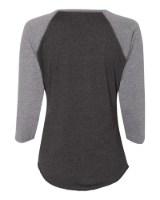 LAT Women's Baseball Fine Jersey 3/4 Sleeve Tee Close Up Detail