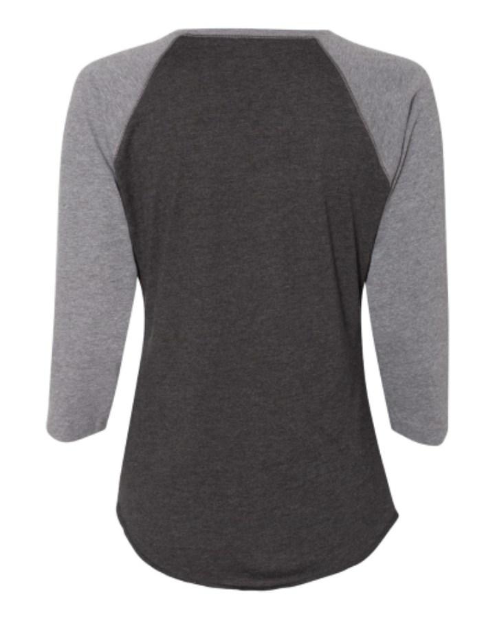 LAT Women's Baseball Fine Jersey 3/4 Sleeve Tee Close Up Detail