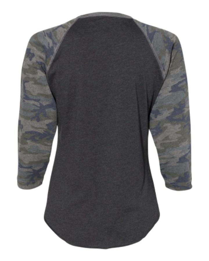LAT Women's Baseball Fine Jersey 3/4 Sleeve Tee Additional view