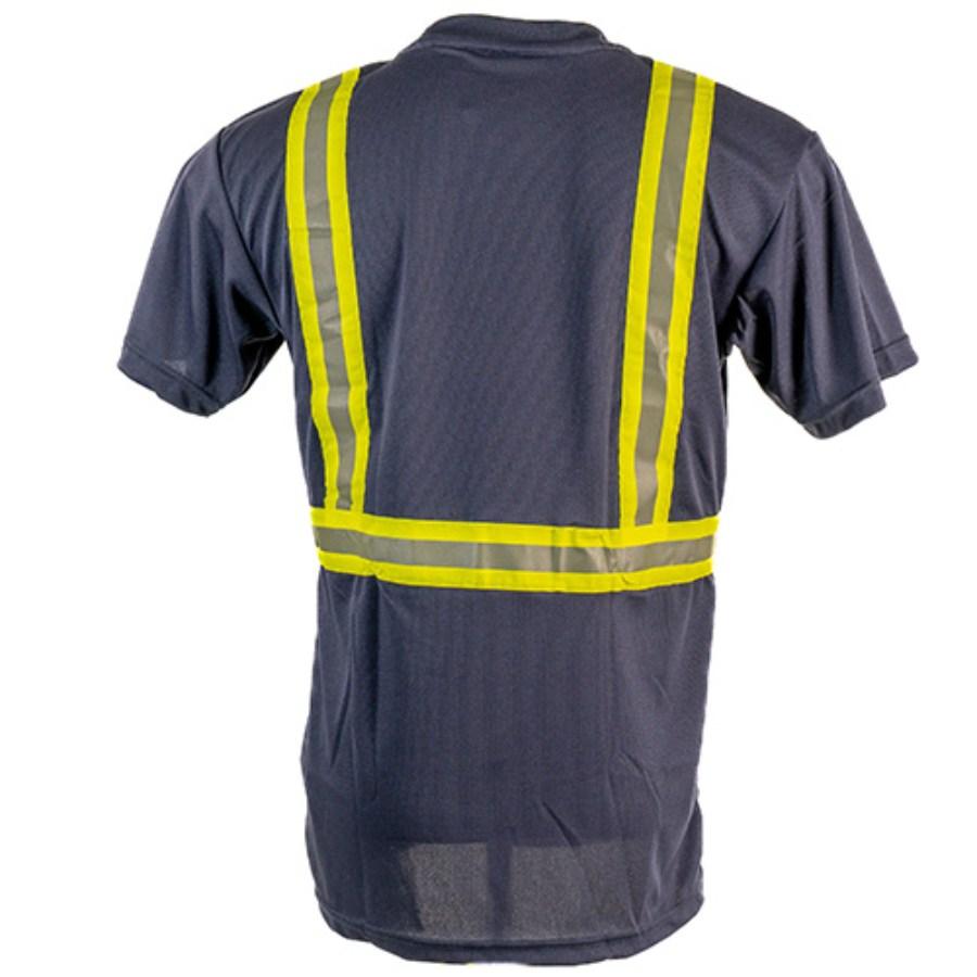 Portwest Iona Extra Enhanced Navy Hi-Vis T-Shirt Perspective View