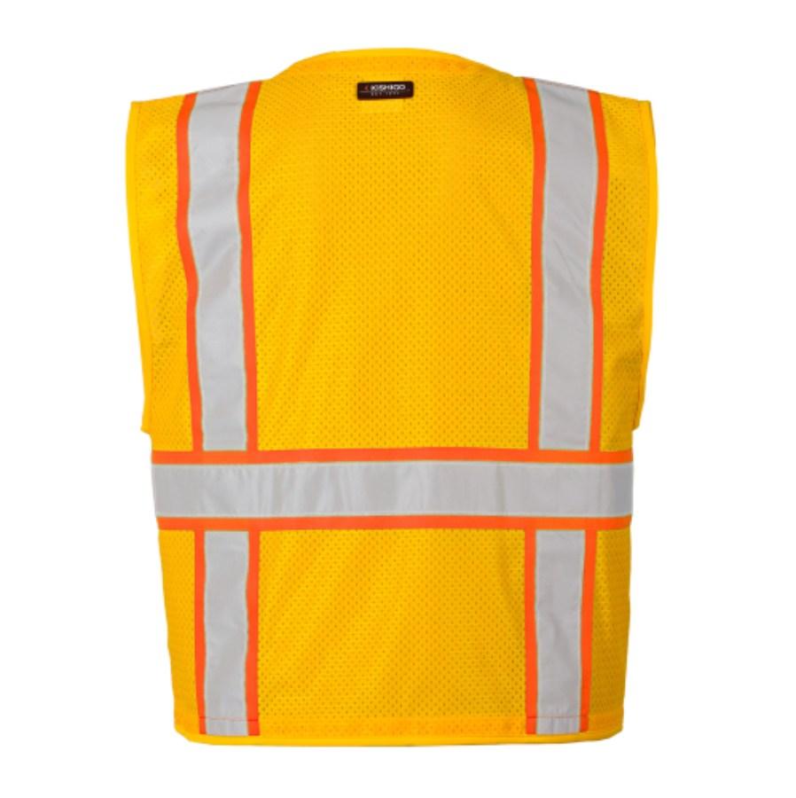 Kishigo Enhanced Visibility Multi Pocket Mesh Vest Close Up Detail