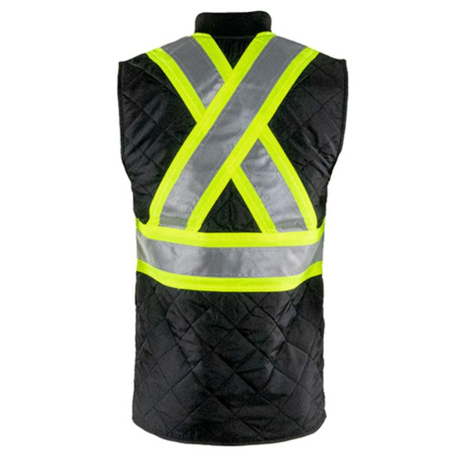 Tough Duck Safety Quilted Safety Vest Close Up Detail