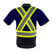 Tough Duck Safety Short Sleeve Polo Shirt Close Up Detail