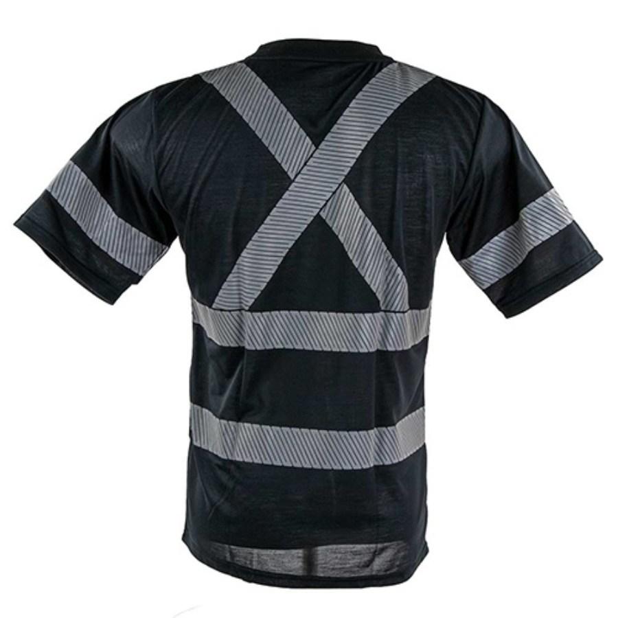Tough Duck Safety Short Sleeve Safety Segmented Stripes T-Shirt Perspective View
