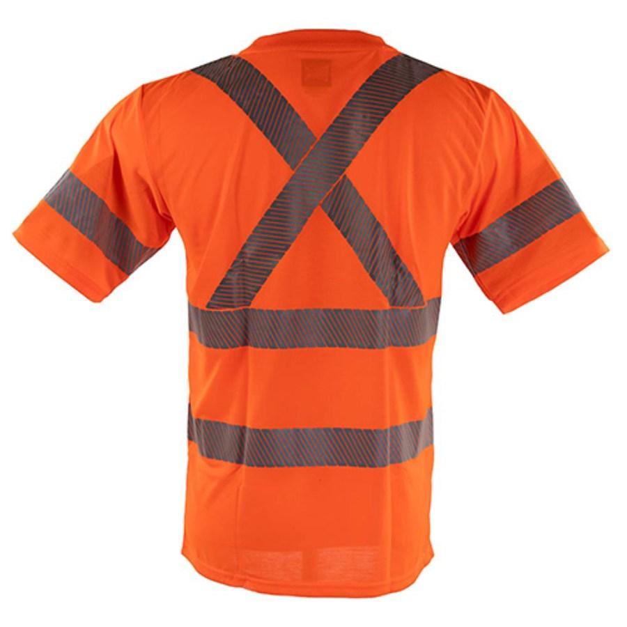 Tough Duck Safety Short Sleeve Safety Segmented Stripes T-Shirt Close Up Detail