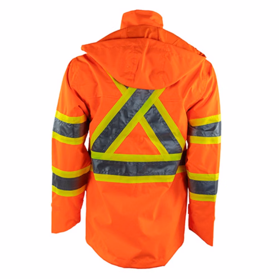 Tough Duck Safety Heavy Rain Jacket Feature Close-up
