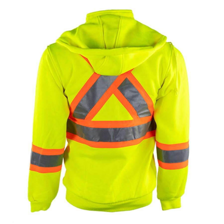 Tough Duck Safety Unlined Full-Zip Hooded Sweatshirt Perspective View