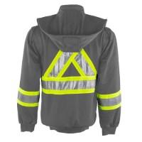 Tough Duck Safety Unlined Full-Zip Hooded Sweatshirt Feature Close-up