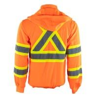 Tough Duck Safety Unlined Full-Zip Hooded Sweatshirt Close Up Detail