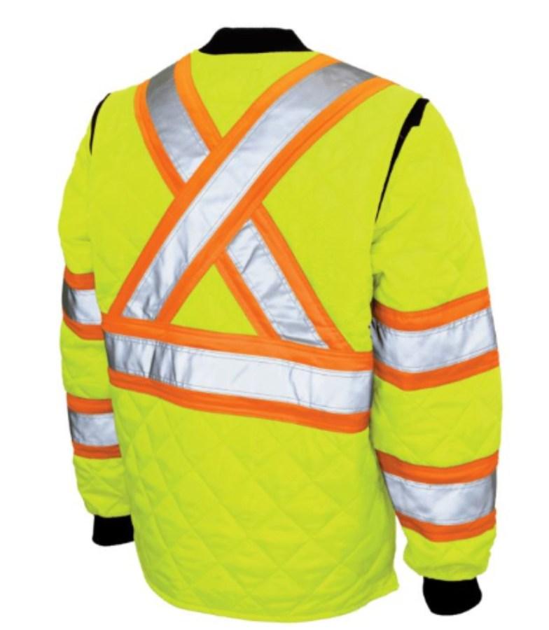 Tough Duck Safety Quilted Safety Jacket Close Up Detail