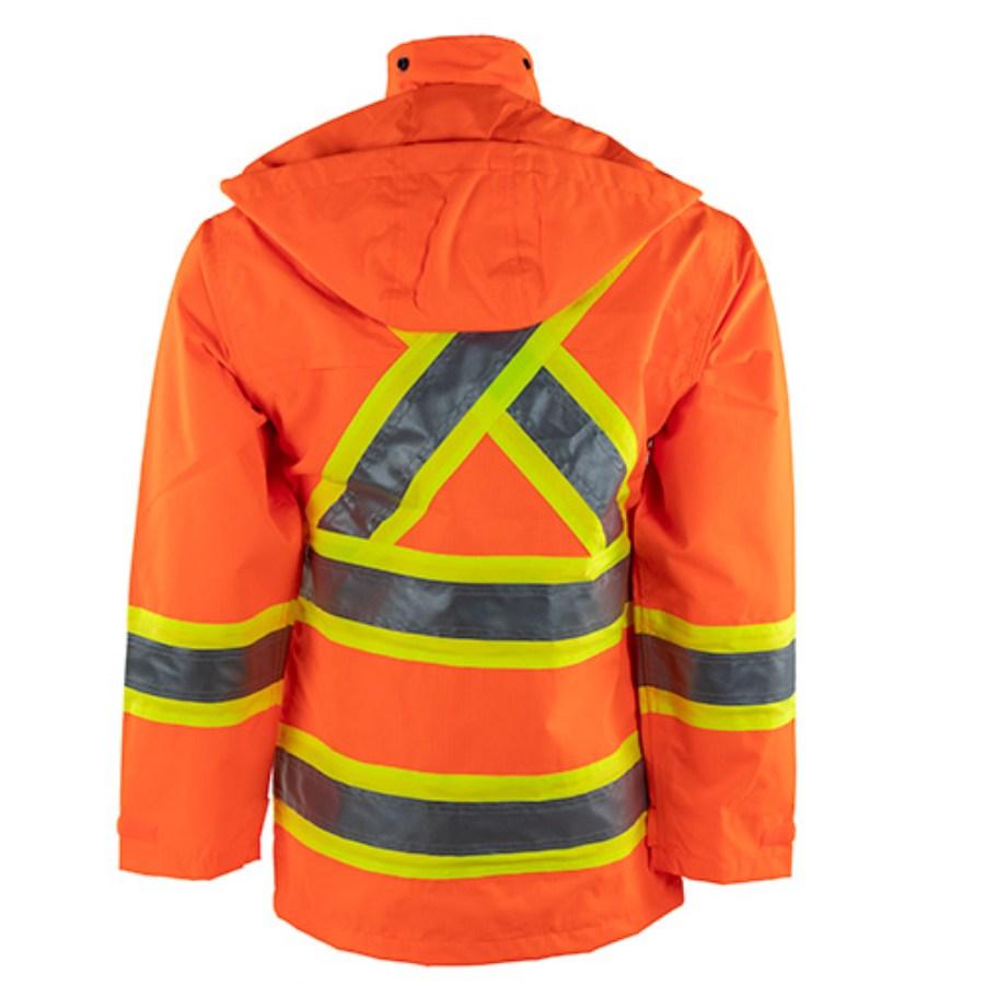 Tough Duck Safety Rain Jacket Perspective View