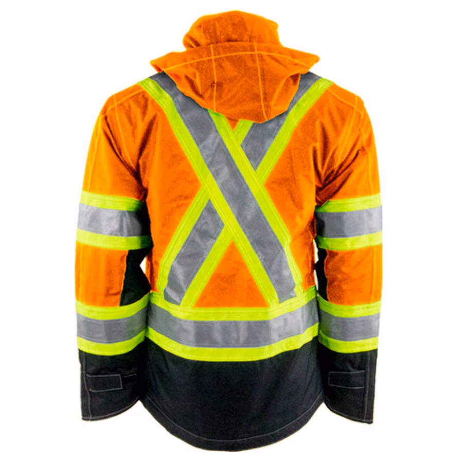 Tough Duck Safety Waterproof/Breathable Midweight Fleece Lined Jacket Close Up Detail